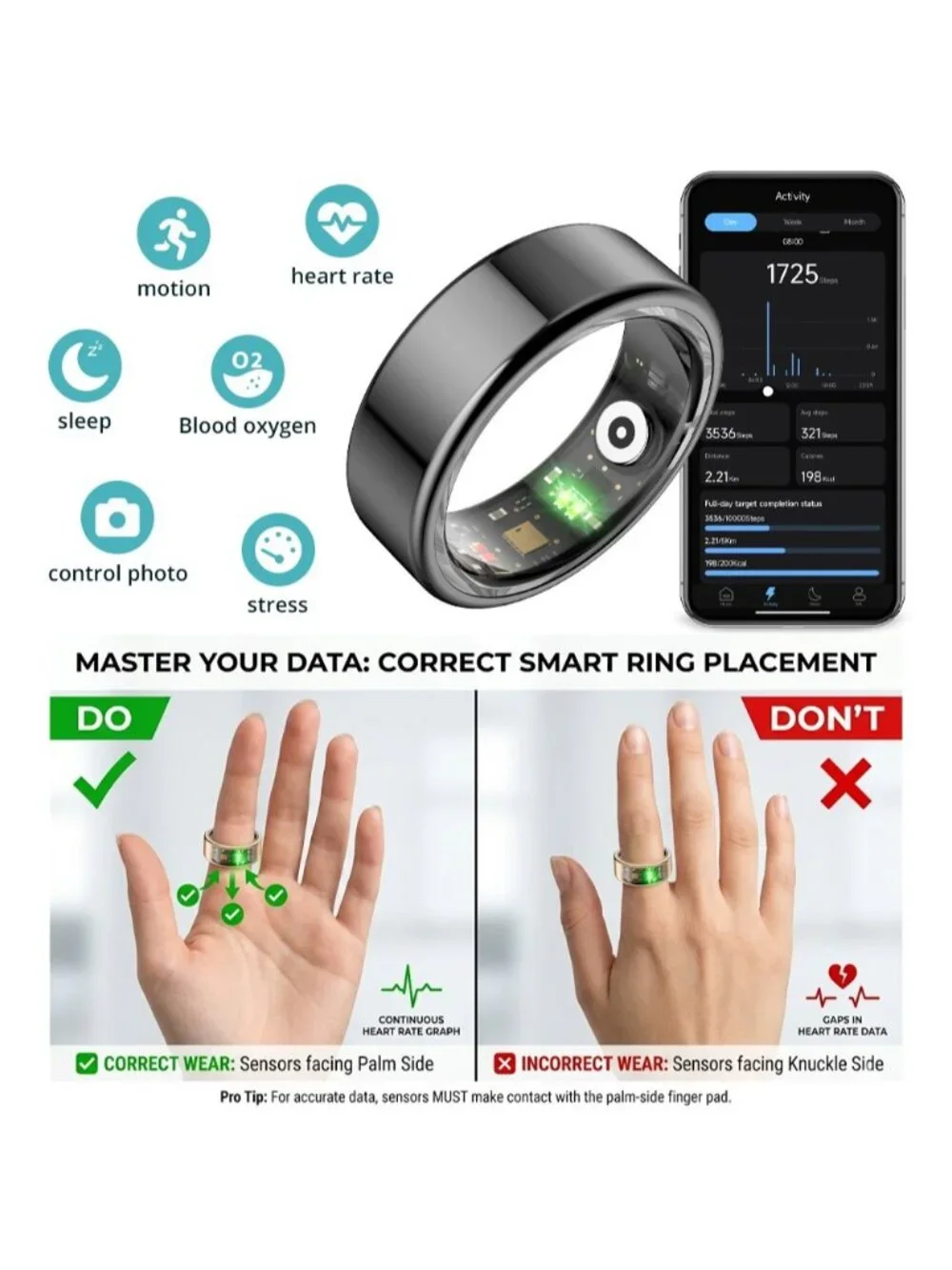 COLMI R10 Smart Ring with Charging Case Health Fitness Tracker Heart Rate Sleep